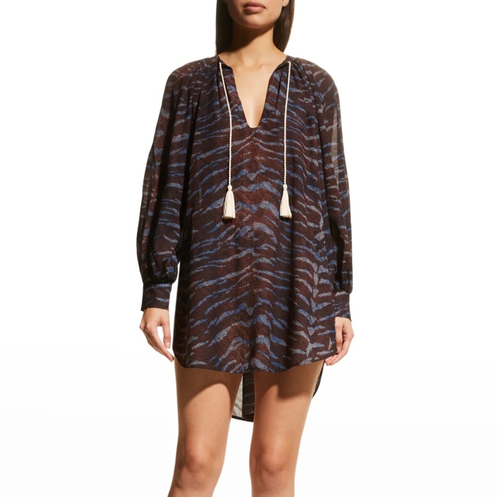 Ulla Johnson Biarritz Plunge Short Coverup Tunic
